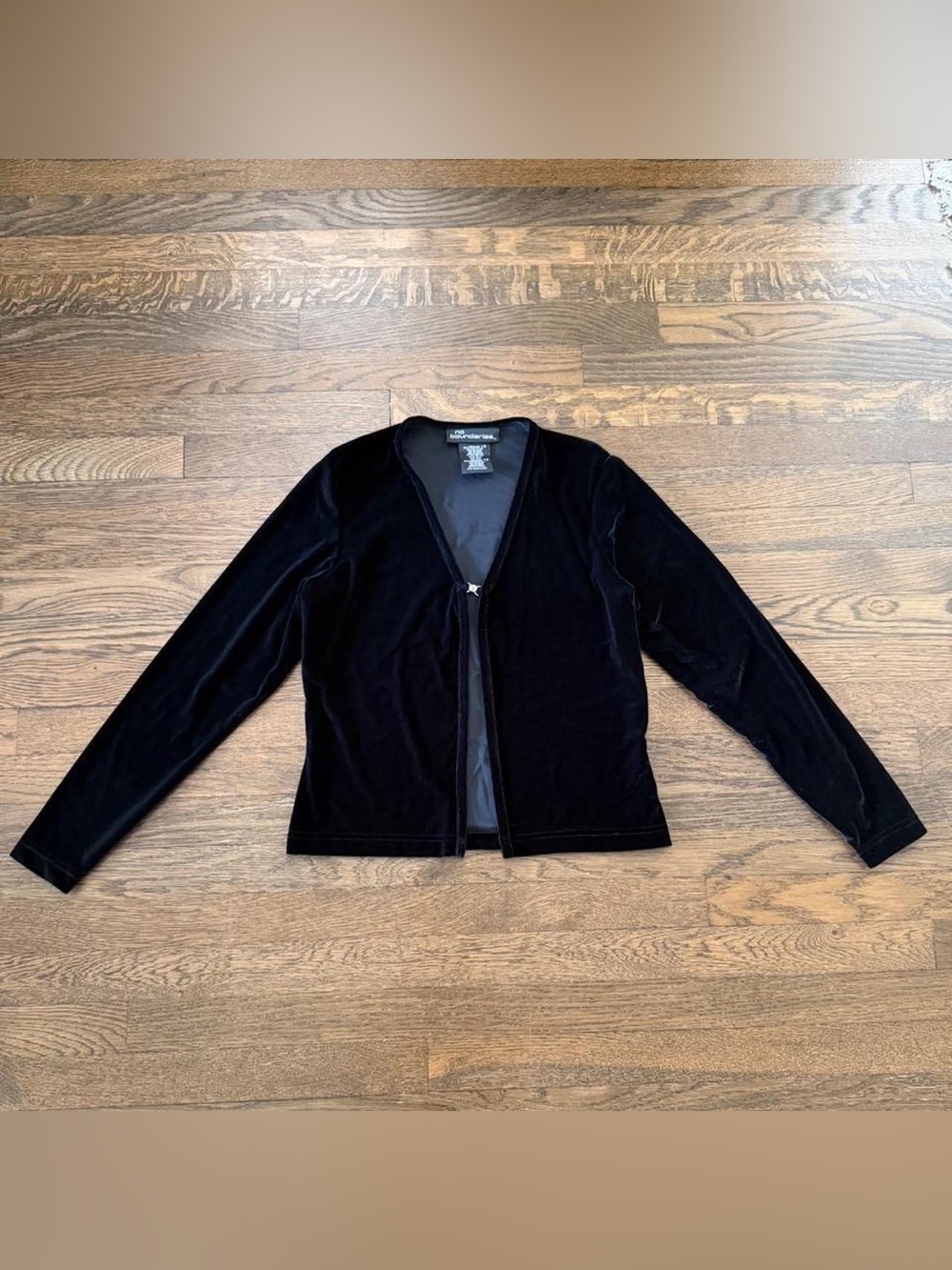 No Boundaries Y2K Black Velvet Cardigan Girls Medium